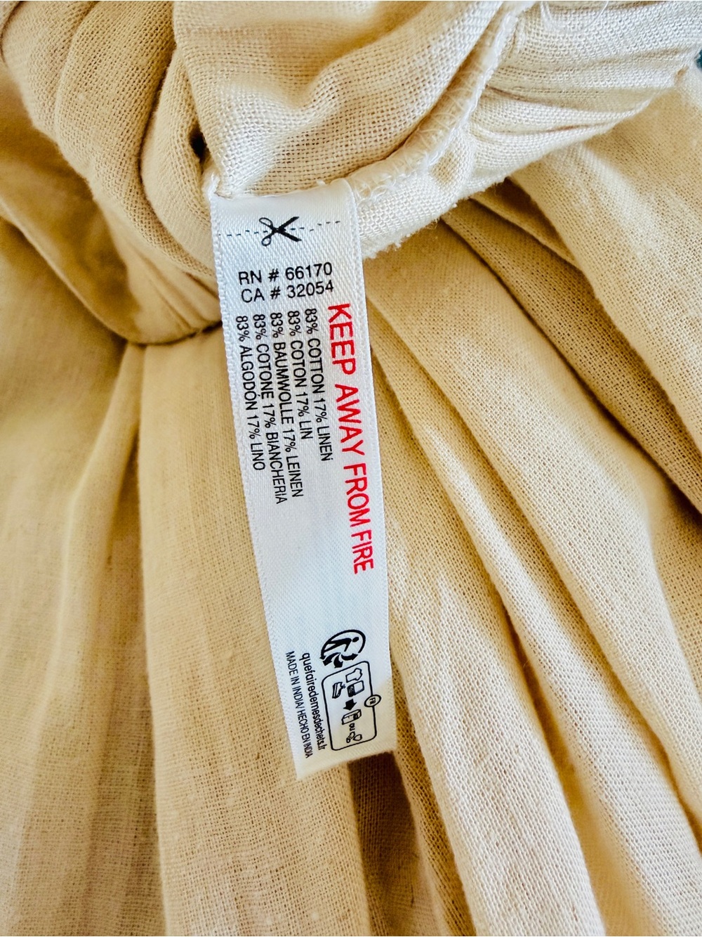 Free People Cream Draped A-Line Skirt - Picture 4 of 5
